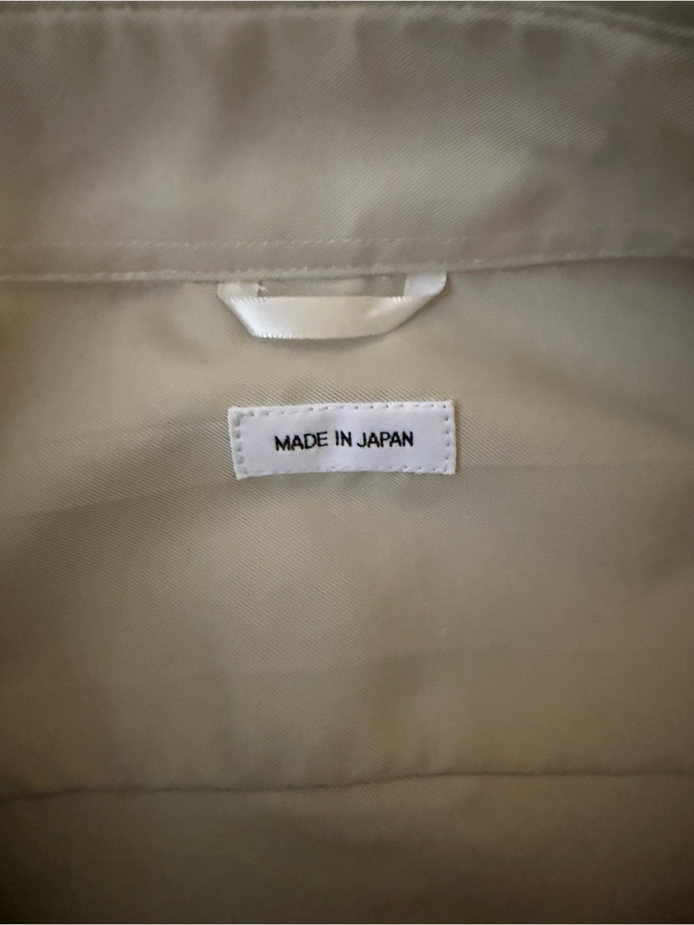 Thom Browne Beige Button-Down Shirt with Signature Tricolor Sleeve Stripes - Picture 3 of 7